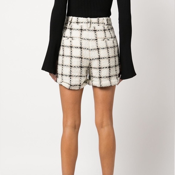 ANINE BING Becky Window Pane Tweed Shorts - Picture 2 of 9